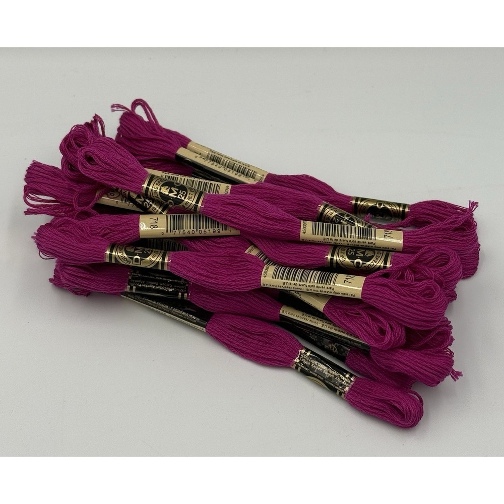 DMC Embroidery Floss Lot of 20 #718 Bright Pink Magenta Mouliné Special 25